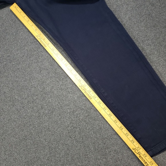 ASH & ERIE Chino Pants Mens 32x29 Navy Blue Flat Front Casual Trousers - Picture 8 of 11